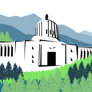 Oregon State Capitol graphic - square