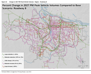 Map - Change in 2027 PM Peak Vehicle Volumes