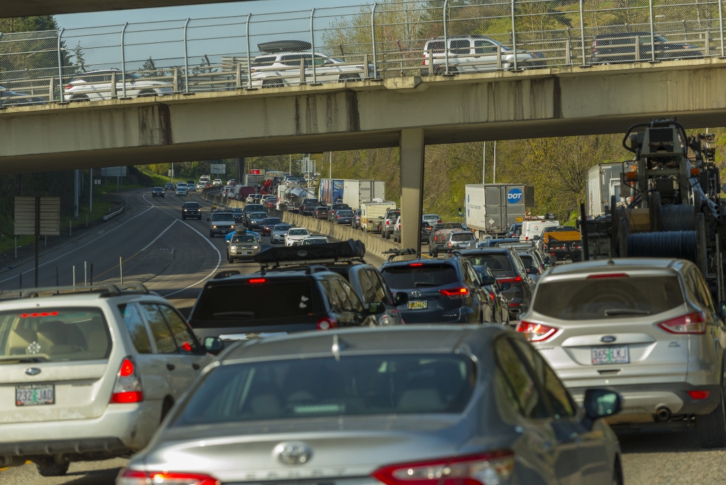 traffic congestion in Oregon on I-5 that would worsen from tolling